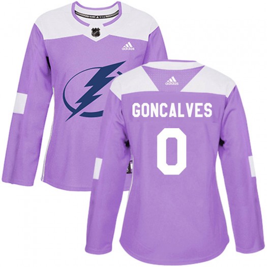 Gage Goncalves Tampa Bay Lightning Women's Adidas Authentic Purple Fights Cancer Practice Jersey