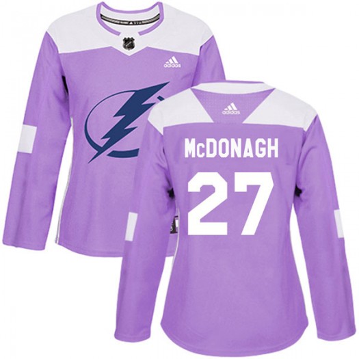 Ryan McDonagh Tampa Bay Lightning Women's Adidas Authentic Purple Fights Cancer Practice Jersey