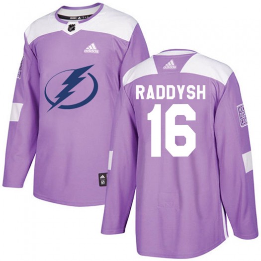 Taylor Raddysh Tampa Bay Lightning Men's Adidas Authentic Purple Fights Cancer Practice Jersey