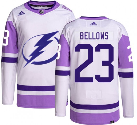 Brian Bellows Tampa Bay Lightning Youth Adidas Authentic Hockey Fights Cancer Jersey
