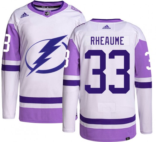 Manon Rheaume Tampa Bay Lightning Youth Adidas Authentic Hockey Fights Cancer Jersey