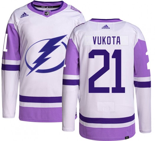 Mick Vukota Tampa Bay Lightning Youth Adidas Authentic Hockey Fights Cancer Jersey
