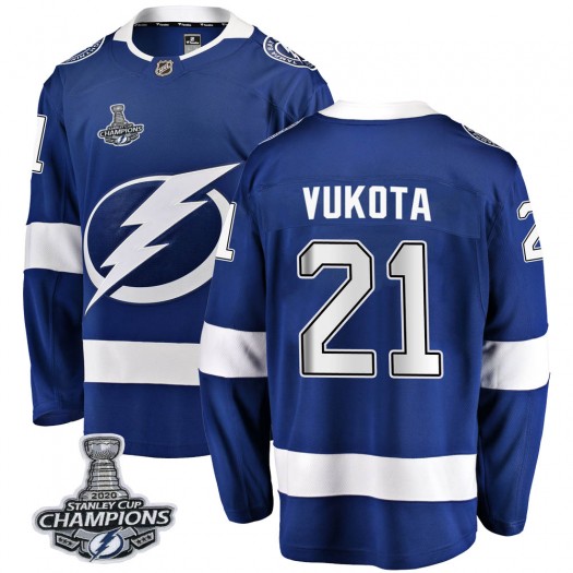 Mick Vukota Tampa Bay Lightning Youth Fanatics Branded Blue Breakaway Home 2020 Stanley Cup Champions Jersey