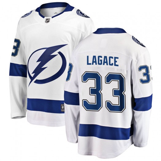 Maxime Lagace Tampa Bay Lightning Youth Fanatics Branded White Breakaway Away Jersey