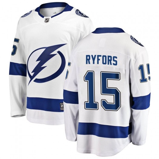 Simon Ryfors Tampa Bay Lightning Youth Fanatics Branded White Breakaway Away Jersey