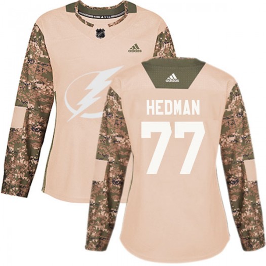 Victor Hedman Tampa Bay Lightning Women's Adidas Authentic Camo Veterans Day Practice Jersey