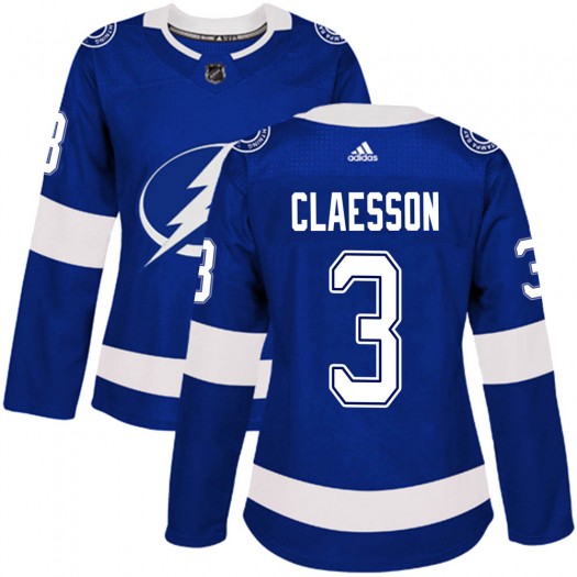 Fredrik Claesson Tampa Bay Lightning Women's Adidas Authentic Blue Home Jersey