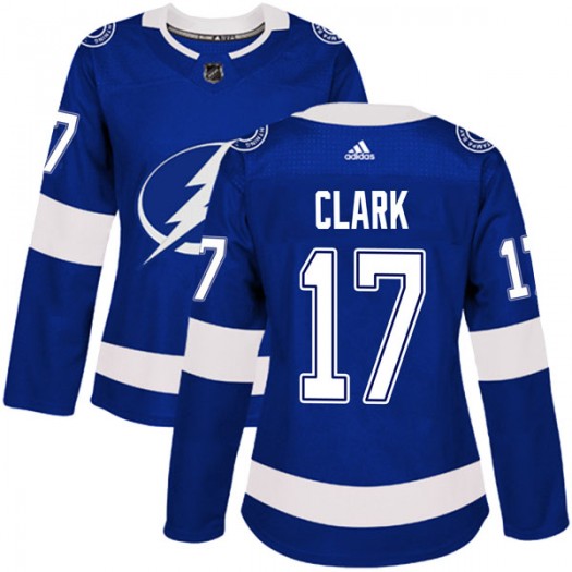 Wendel Clark Tampa Bay Lightning Women's Adidas Authentic Blue Home Jersey