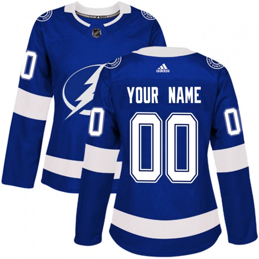 Women's Adidas Tampa Bay Lightning Customized Authentic Blue Home Jersey
