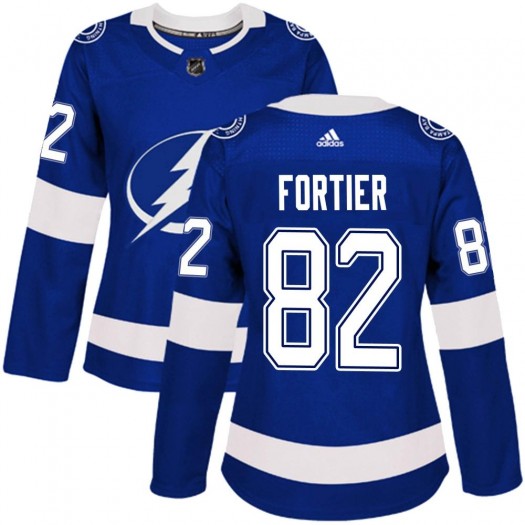 Gabriel Fortier Tampa Bay Lightning Women's Adidas Authentic Blue Home Jersey