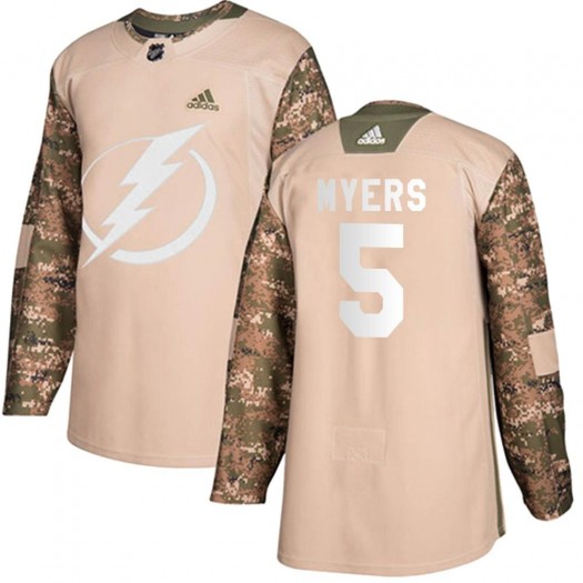 Philippe Myers Tampa Bay Lightning Youth Adidas Authentic Camo Veterans Day Practice Jersey