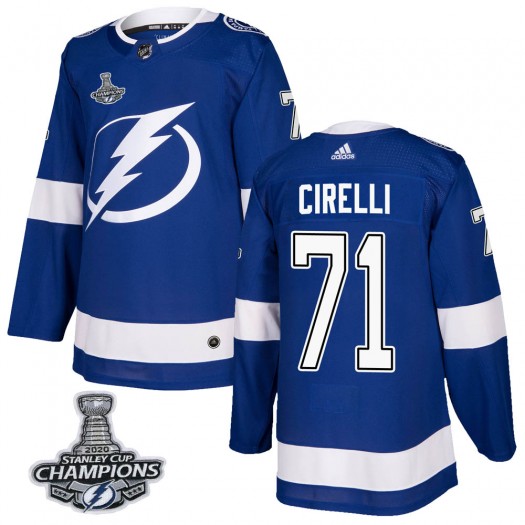 Anthony Cirelli Tampa Bay Lightning Men's Adidas Authentic Blue Home 2020 Stanley Cup Champions Jersey
