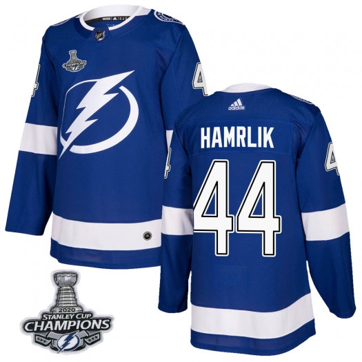 Roman Hamrlik Tampa Bay Lightning Men's Adidas Authentic Blue Home 2020 Stanley Cup Champions Jersey