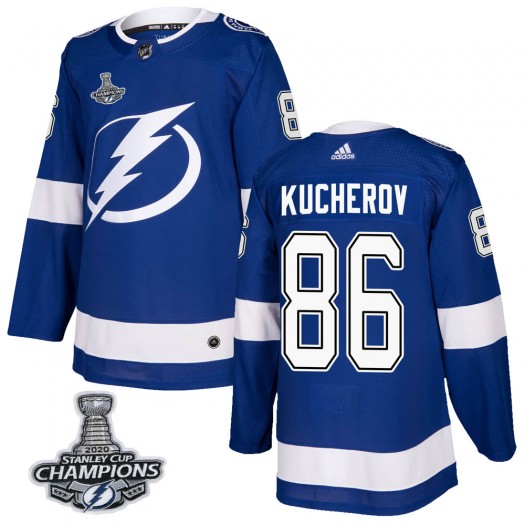 Nikita Kucherov Tampa Bay Lightning Men's Adidas Authentic Blue Home 2020 Stanley Cup Champions Jersey