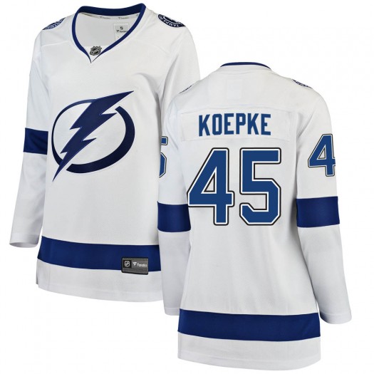 Cole Koepke Tampa Bay Lightning Women's Fanatics Branded White Breakaway Away Jersey