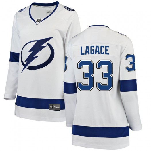 Maxime Lagace Tampa Bay Lightning Women's Fanatics Branded White Breakaway Away Jersey