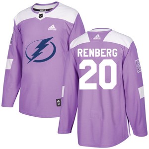 Mikael Renberg Tampa Bay Lightning Youth Adidas Authentic Purple Fights Cancer Practice Jersey